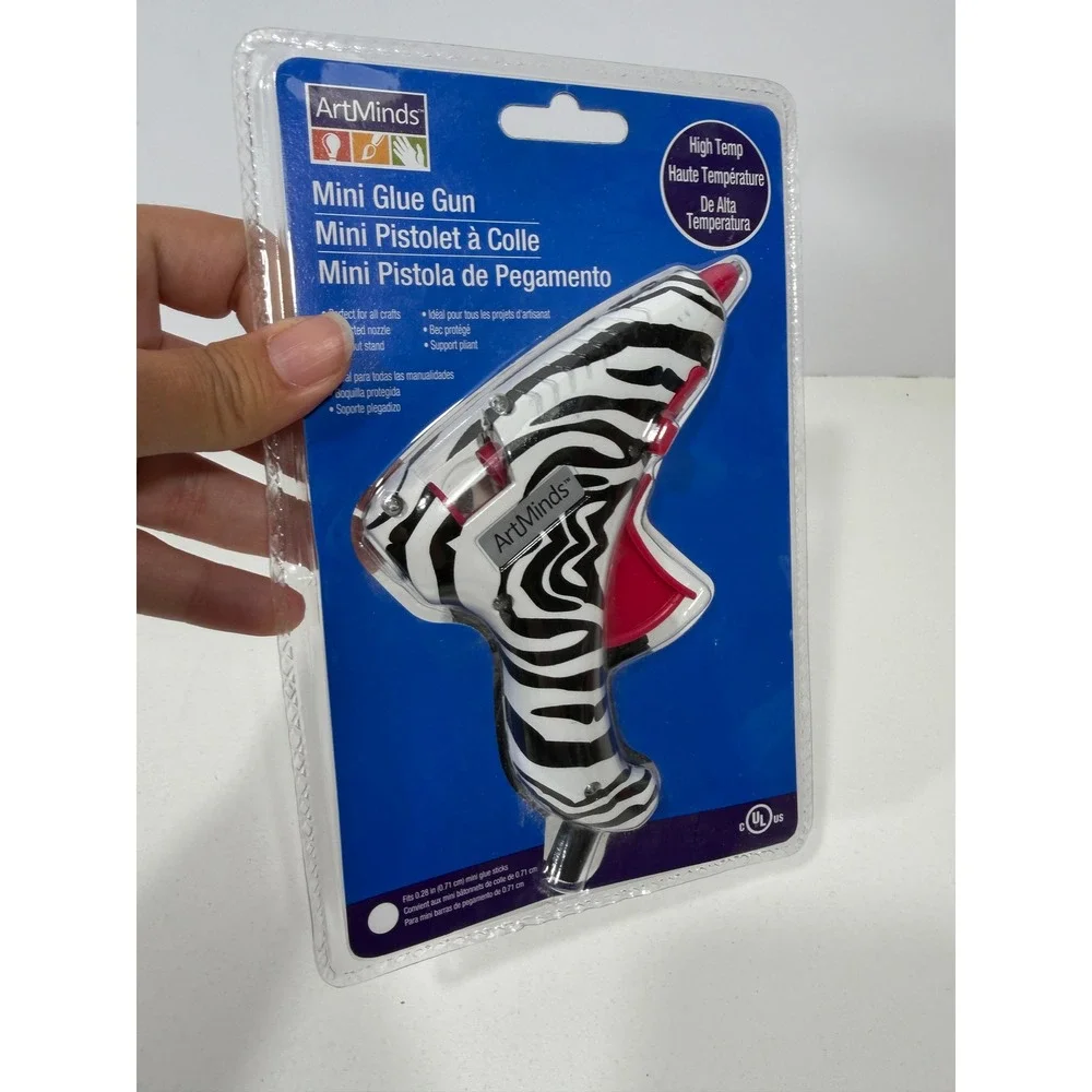 ArtMinds High Temp Mini Glue Gun Zebra Print Black White Pink 153062 New